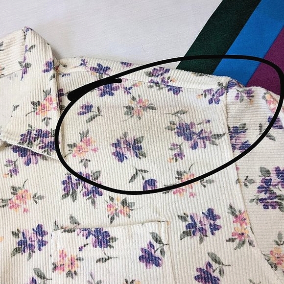 80/90s Floral Corduroy Zip-up Jacket by Cherokee Plus - Picture 4 of 4